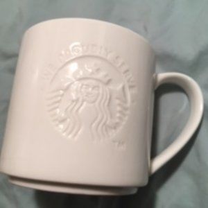 Starbucks 2012 Cream Cup Mug Embossed 12 ounces